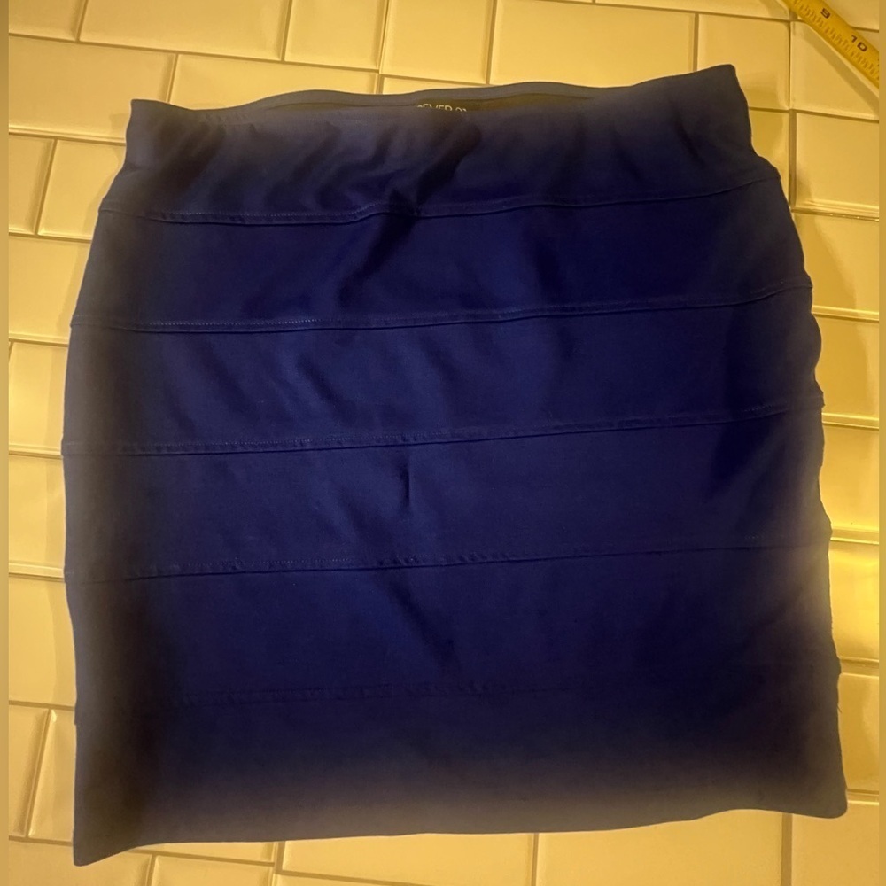 Forever 21 Blue Ruched Pencil Skirt Mini